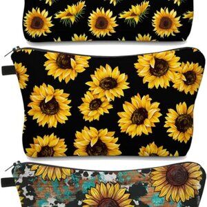 Makeup Bag, 3pcs/set Super Funny 3D Printing Women Cosmetic Bag Multifunction Pe